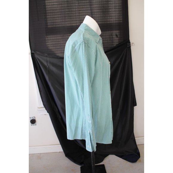 Sonoma/ Polo long sleeved/(Size M)/Green and White Gingham - Picture 4 of 11